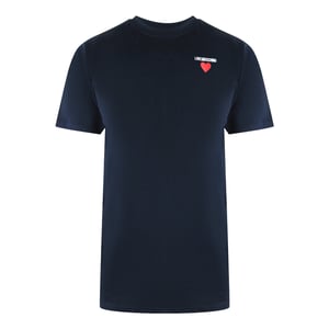 Camiseta Azul Marino Con Logo De Corazón Pequeño De Love Moschino