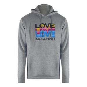 Sudadera Con Capucha Gris Con Logotipo Múltiple De Love Moschino