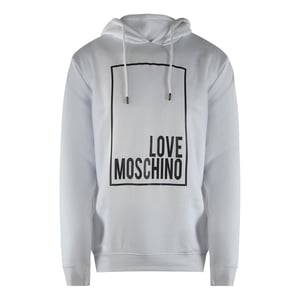 Sudadera Blanca Con Capucha Y Logo De Love Moschino