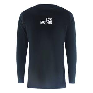 Camiseta Negra De Manga Larga Con El Logotipo De Love Moschino