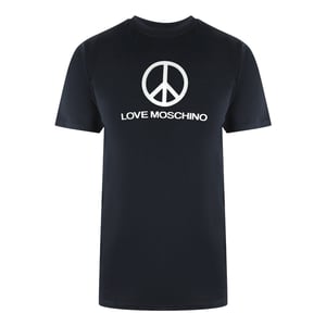 Camiseta Negra Con El Logotipo De La Paz De Love Moschino