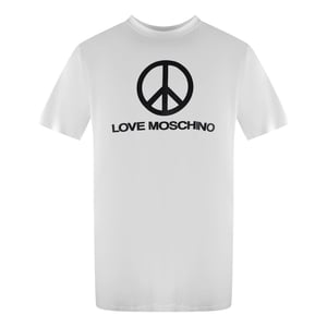 Camiseta Blanca Con El Logotipo De La Paz De Love Moschino