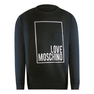 Sudadera Negra Con Logo De Caja De Love Moschino