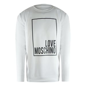 Sudadera Blanca Con Logo De Caja De Love Moschino