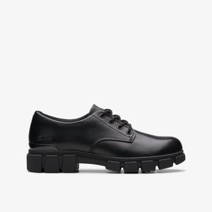 Evyn Lace Kid Black Leather Zapatos