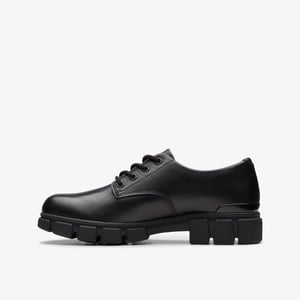 Evyn Lace Kid Black Leather Zapatos