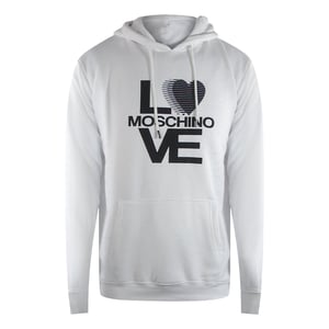Sudadera Blanca Con Capucha Y Logo De Love Moschino