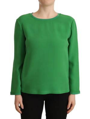 Blusa de manga larga con cuello redondo