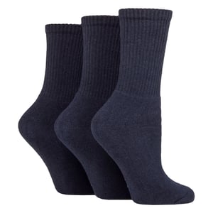 Paquete de 3 pares de calcetines deportivos de mujer lisos - Calcetines atléticos de algodón suave para el día a día