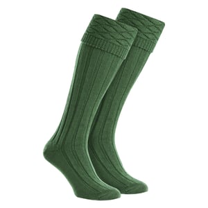 Calcetines de Lana Premium para Hombre hasta la Rodilla con Patrón de Diamantes y Puño Doblado