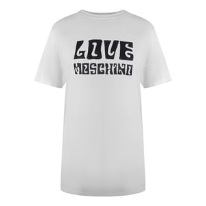 Camiseta Blanca Con El Logo Llamativo De Love Moschino