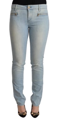 Jeans Celestes con Detalle de Cremallera