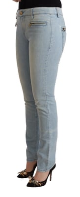 Jeans Celestes con Detalle de Cremallera