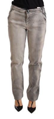 Pantalones Rectos de Mezclilla Gris