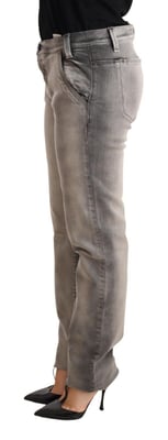 Pantalones Rectos de Mezclilla Gris