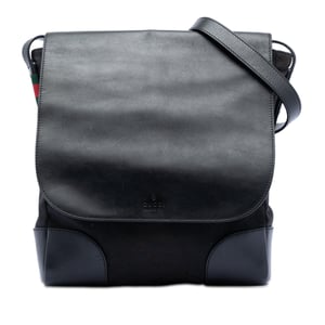 Bolso Cruzado de Lona y Cuero Gg de Segunda Mano