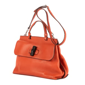Gucci Bamboo Daily Top Handle  en Naranja Cuero de ternero