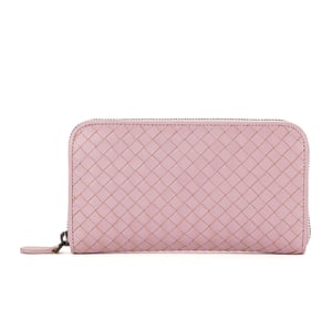 Bottega Veneta Zip-Around  en Pink Cuero de ternero