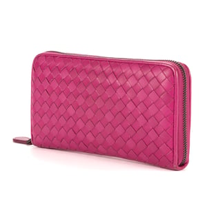 Bottega Veneta Zip-Around  en Pink Cuero de ternero