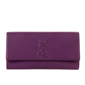 Yves Saint Laurent Belle De Jour Clutch  en Púrpura Cuero de ternero