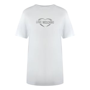 Camiseta Blanca Con Logo De Corazón Brillante De Love Moschino