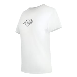Camiseta Blanca Con Logo De Corazón Brillante De Love Moschino