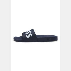 Sandalias para Hombre Boss Aryeh Made in Italy con Detalle de Gran Logo en Azul Oscuro