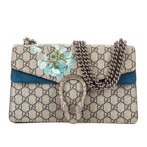 Gucci Blooms Dionysus Small en Beige/Azul Lienzo recubierto