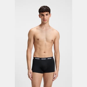Pack de 3 bóxers con banda elástica de logo Hugo para hombre en negro