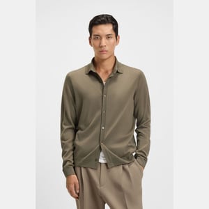 Camisa Regular Fit Helbert para Hombre de Boss en Lana Virgen en Marrón