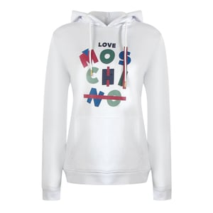 Sudadera Blanca Con Capucha Y Logo Jumble De Love Moschino
