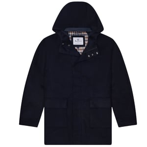 Abrigo Deportivo Con Capucha Aquascutum Active Wool Azul Marino