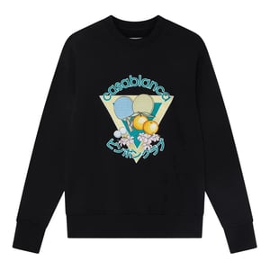 Sudadera Negra Con Bordado Del Club De Ping Pong De Casablanca