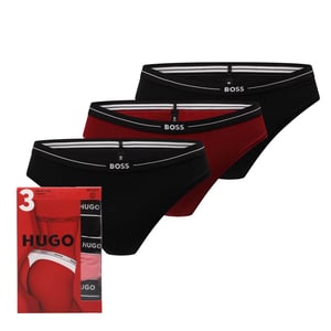 Paquete de 3 braguitas con cintura de logo para mujer Boss en múltiple color