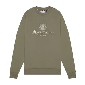 Aquascutum Active Big Logo Crewneck Verde Militar