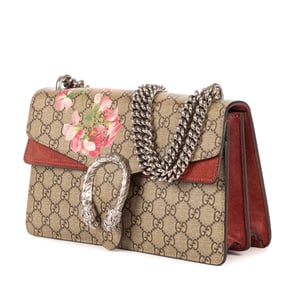 Gucci Blooms Dionysus Small en Beige/Borgoña Lienzo recubierto