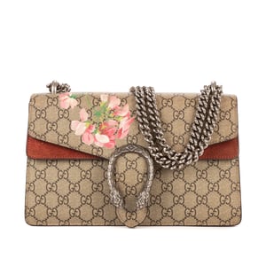 Gucci Blooms Dionysus Small en Beige/Borgoña Lienzo recubierto