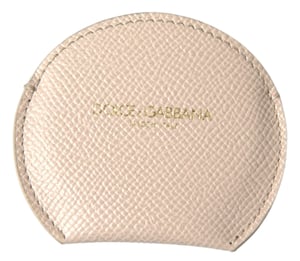 Monedero en Forma de Media Luna de Cuero Beige