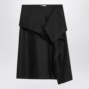 Falda Negra Asimétrica con Basa