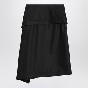 Falda Negra Asimétrica con Basa