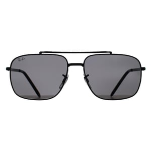 Ray-Ban Rectangle Unisex Negro Pulido Gris Oscuro RB3796