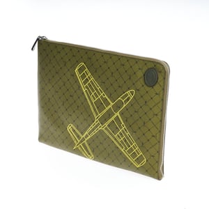 Clutch para hombres de cuero verde Trussardi