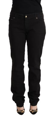 Just Cavalli Pantalones de Mezclilla Elásticos Negros Pan72206