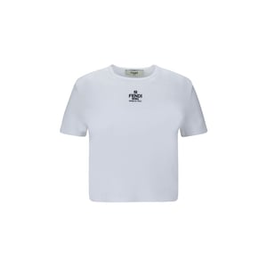 Camiseta de algodón blanca Fendi