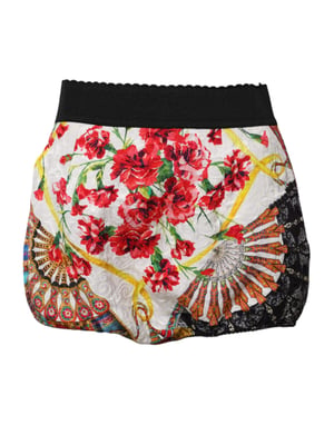 Falda de Seda Mezcla con Estampado Floral