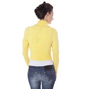 Cárdigan Corto de Punto Amarillo