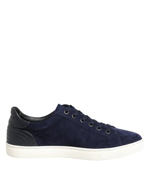 Zapatillas bajas de cuero y ante azul de Dolce & Gabbana