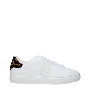 Zapatillas bajas de cuero blanco Versace