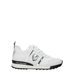 Zapatillas bajas de cuero blanco Love Moschino