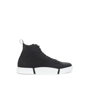 Zapatillas altas de piel de ante negro Roberto Cavalli
